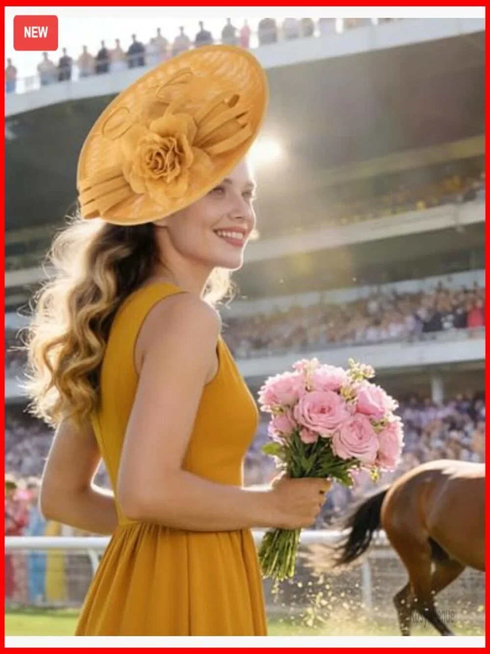 Elegant Women's Fascinator Hat with Flower Mesh Feathers for Wedding Derby